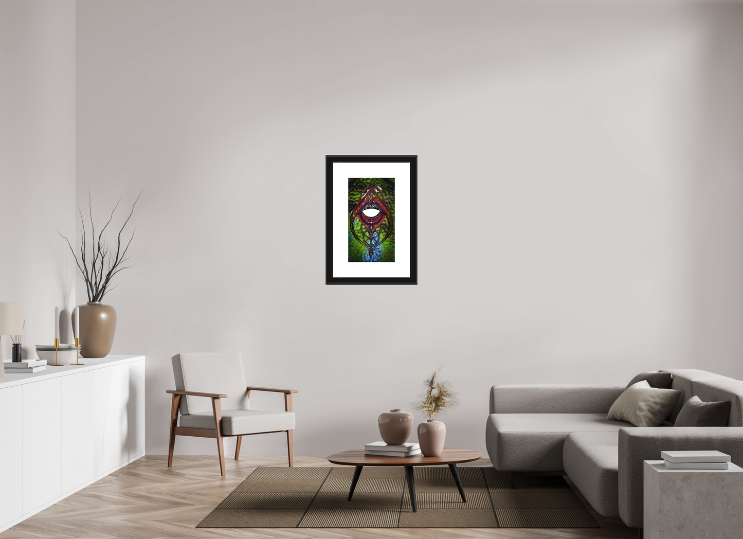 13.5 x 24″, Paper Print Matte, 2" White Border, 2" Black Frame Matte Glass Light Art