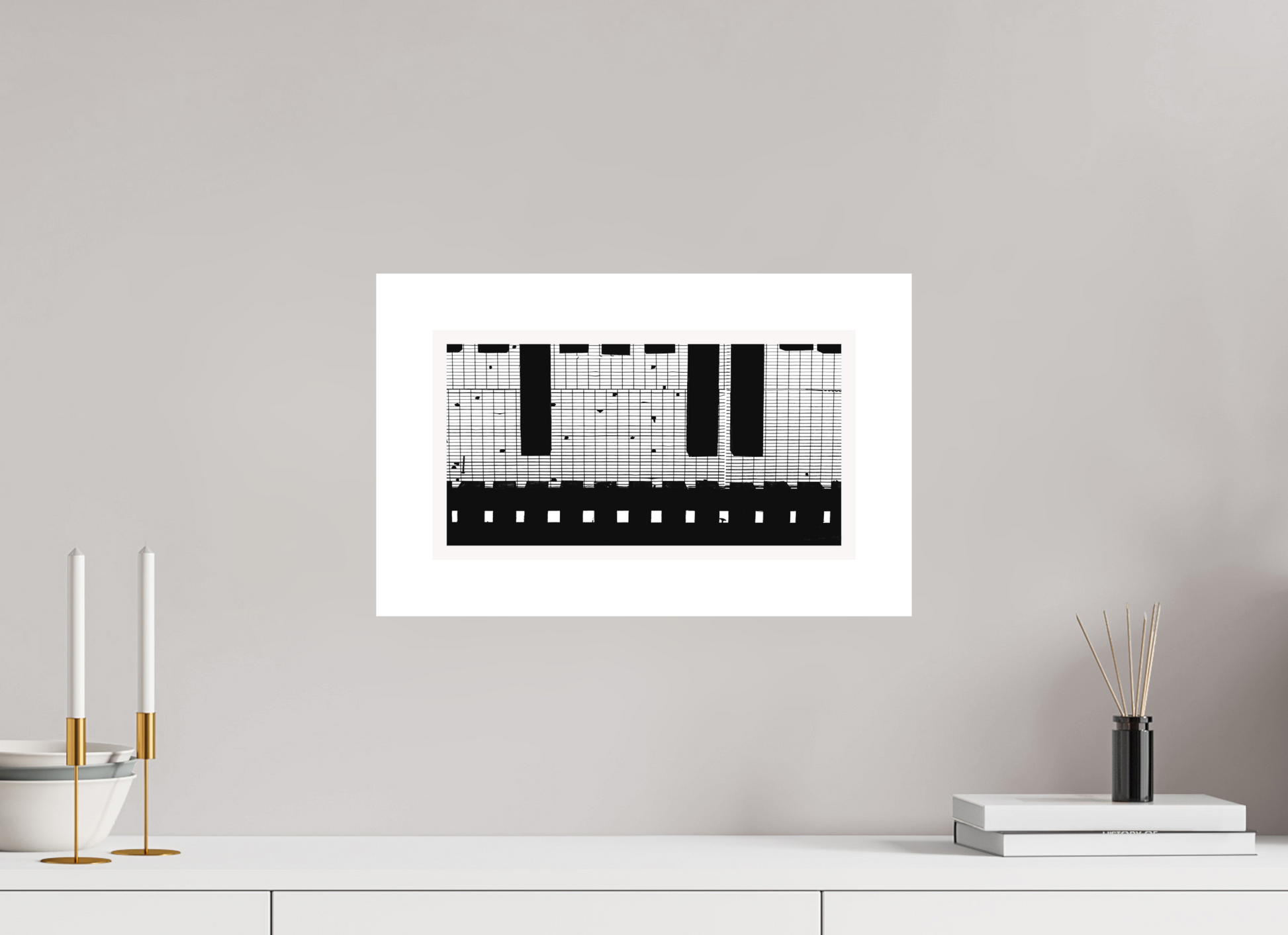 14.7 x 8″, Fuji Crystal Matte With 2" White Border Train Track Grate