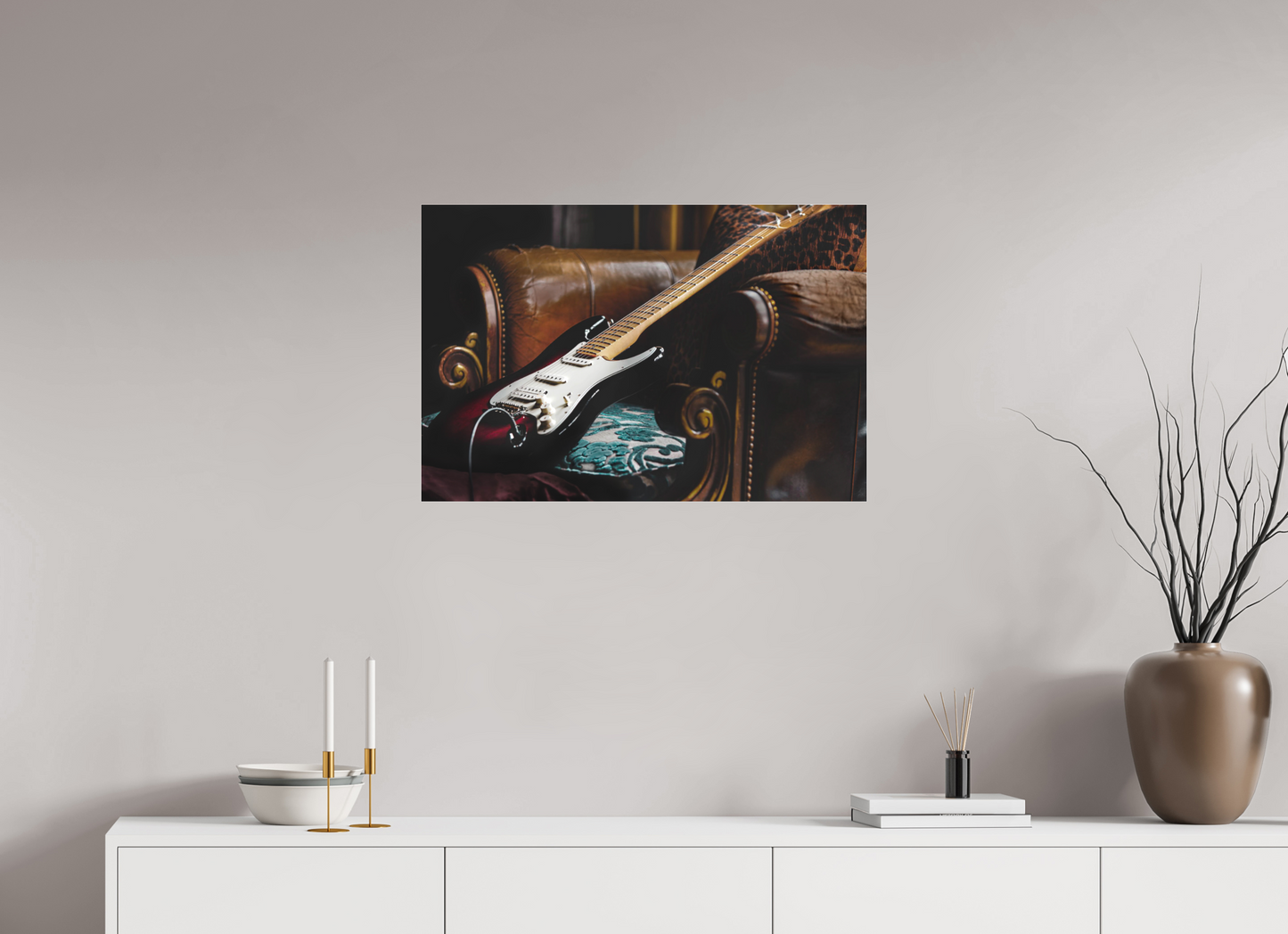 30 x 20″, Acrylic Matte Glass Strat At Rest