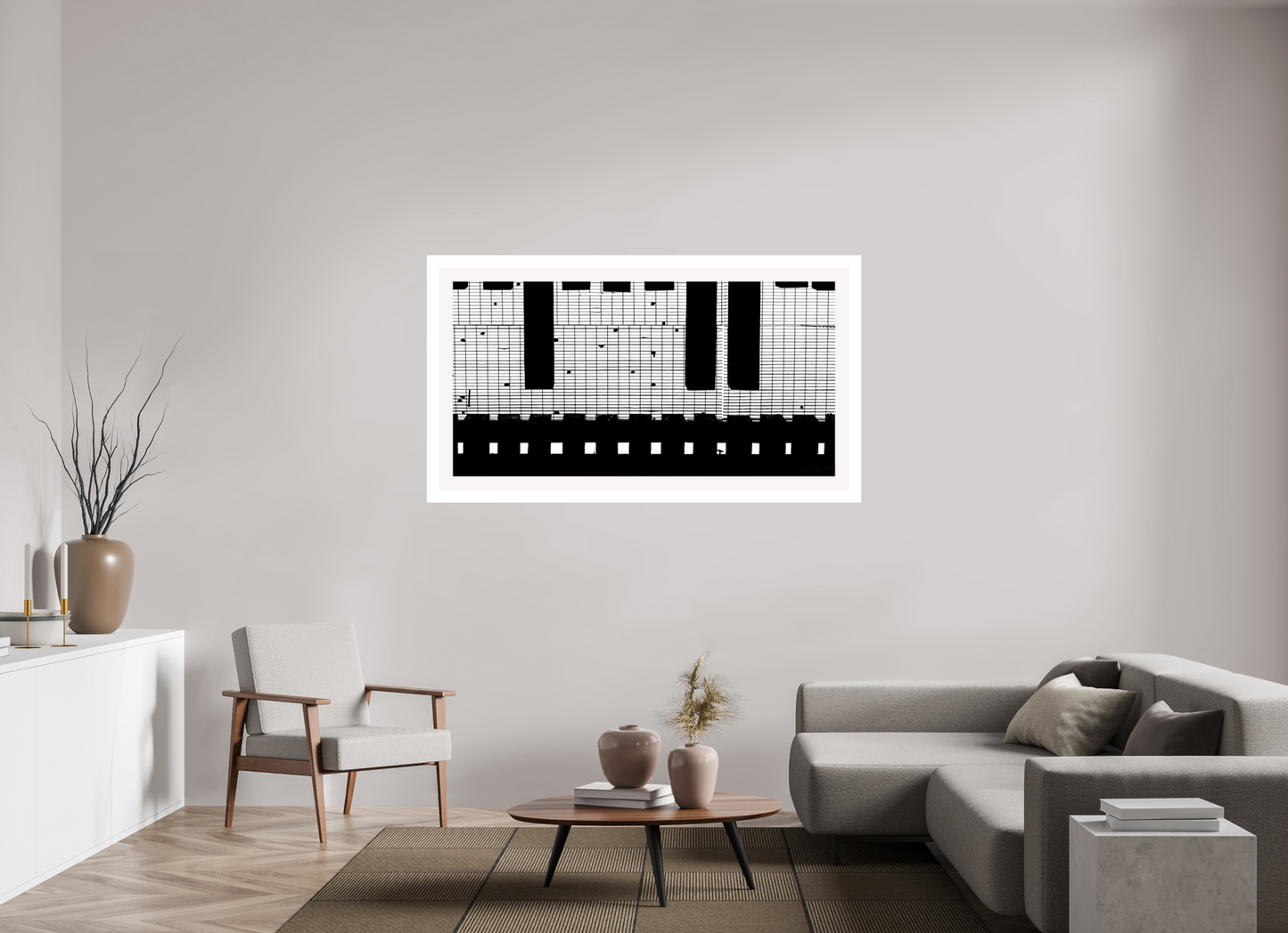 64.3 x 35″, Fuji Crystal Glossy with 2" White Border Train Track Grate