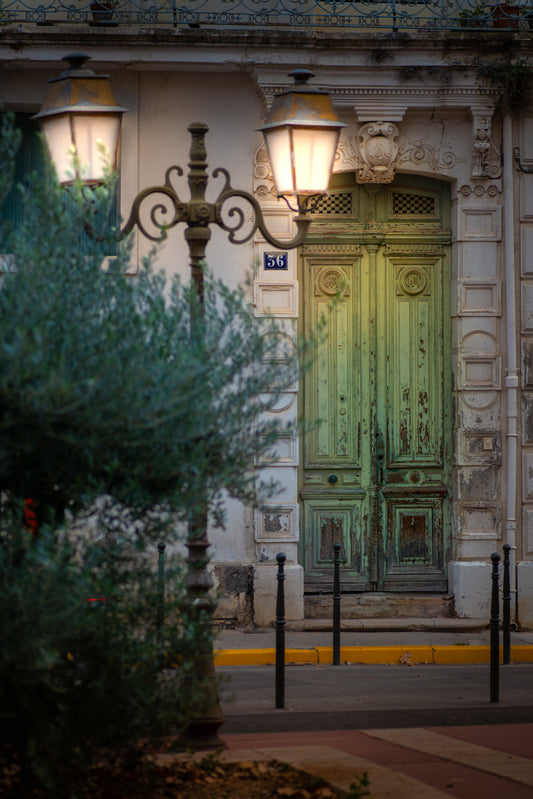 Green Weathered Door - Narbonne, France