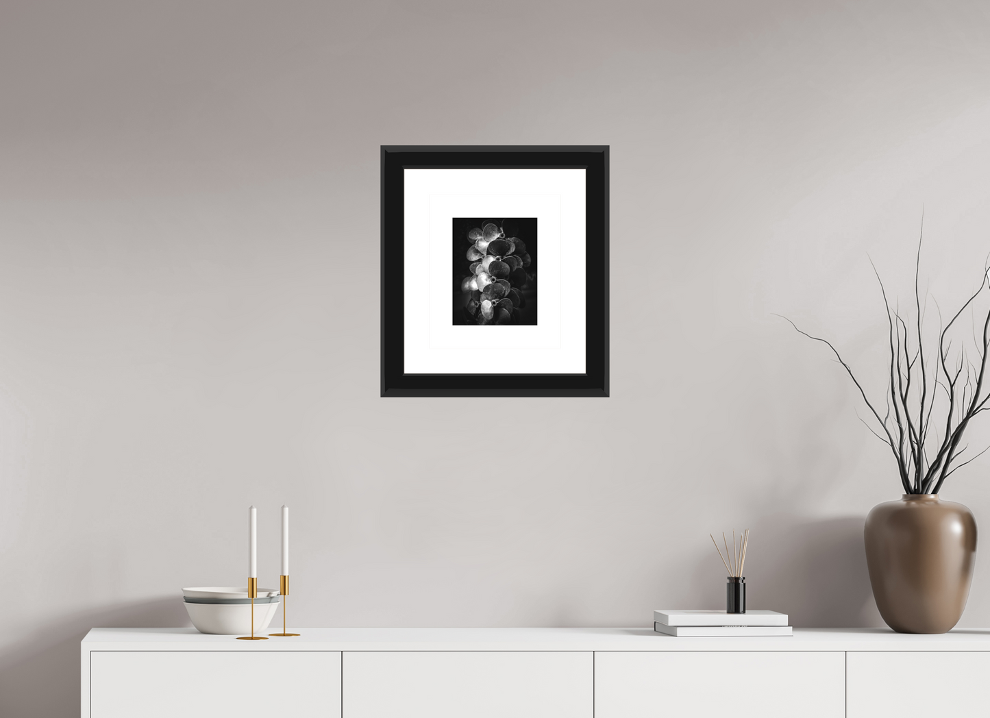 8 x 10″, Paper Print Matte, 2" White Border, 2" Black Frame Matte Glass "Propped For Power"