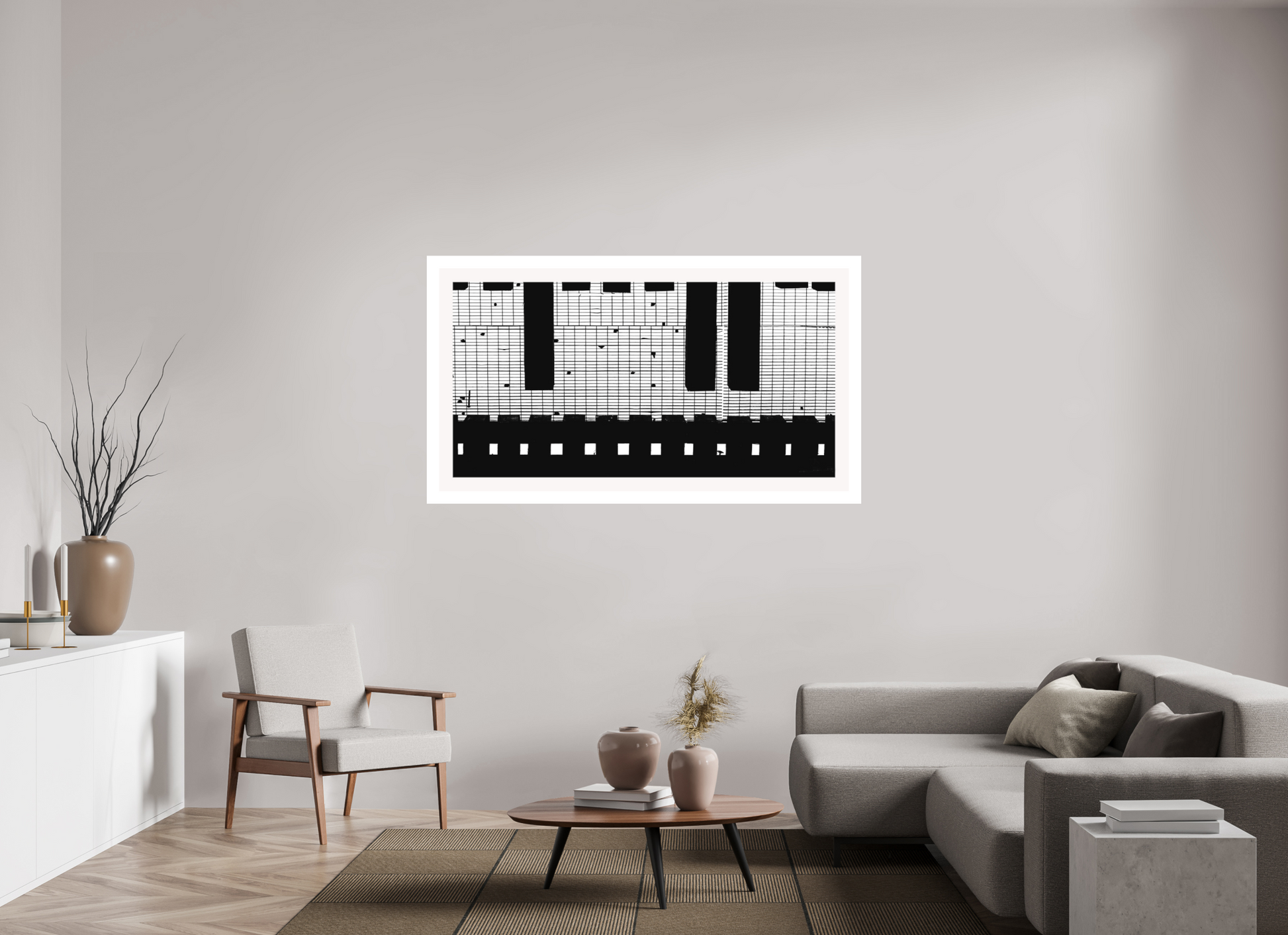 64.3 x 35″, Fuji Crystal Matte With 2" White Border Train Track Grate