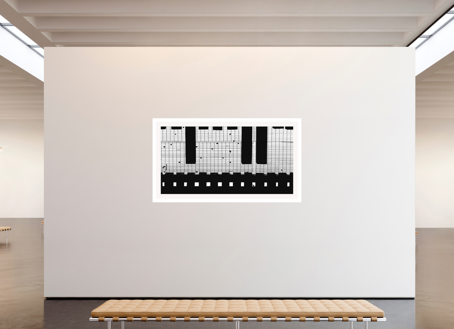 79.1 x 43″, Fuji Crystal Matte With 2" White Border Train Track Grate