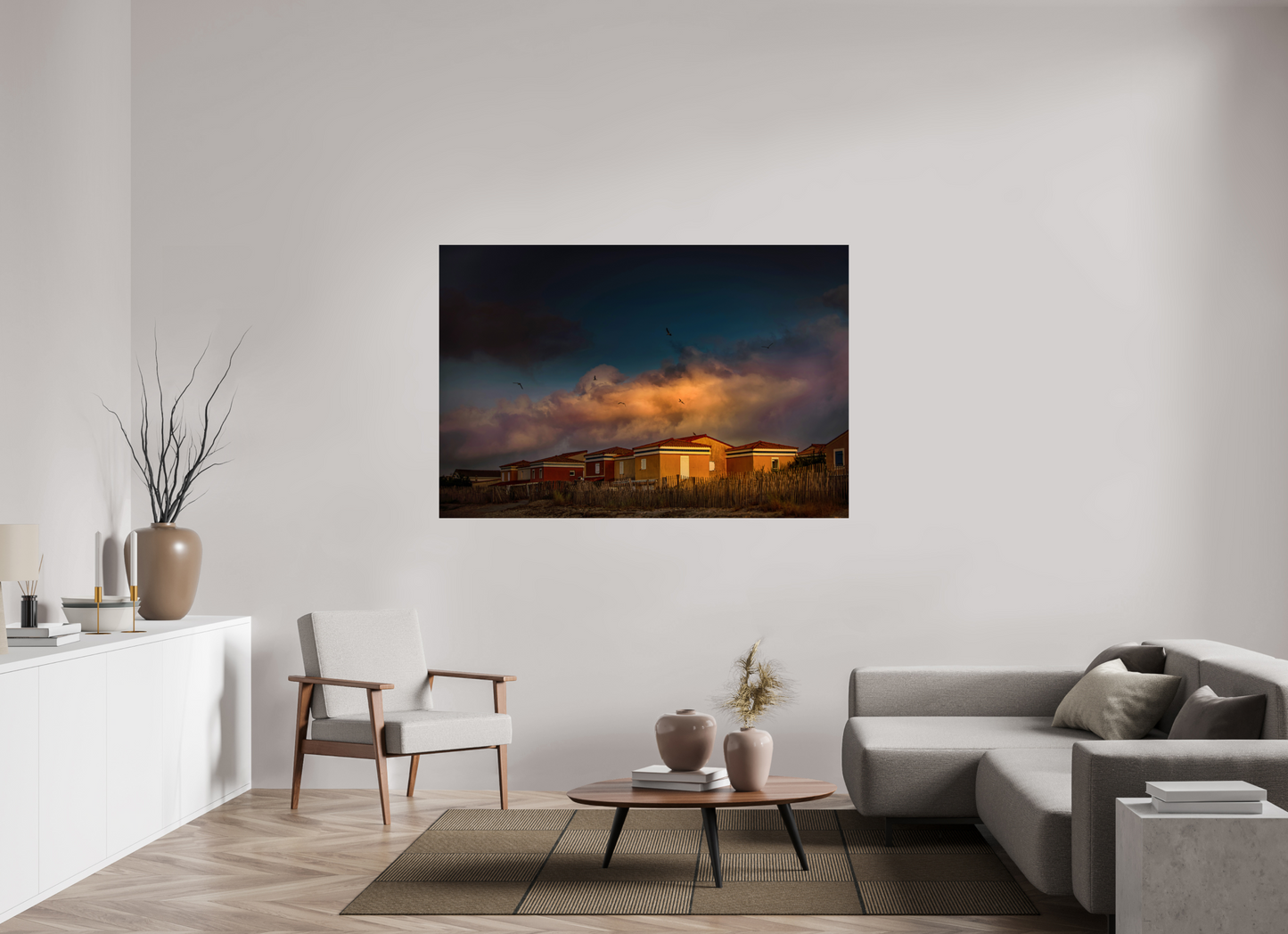 66 x 44″, Fuji Paper Crystal Glossy Frontignan Plage Sunrise